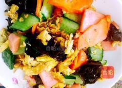 五彩斑斓～火腿黄瓜炒木耳的做法图解3