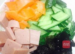 五彩斑斓～火腿黄瓜炒木耳的做法图解1