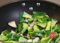 香菇炒油菜的做法图解5