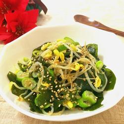裙带菜拌黄豆芽（韩式拌菜口味）