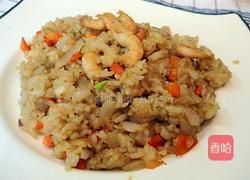 北极甜虾炒饭的做法图解3