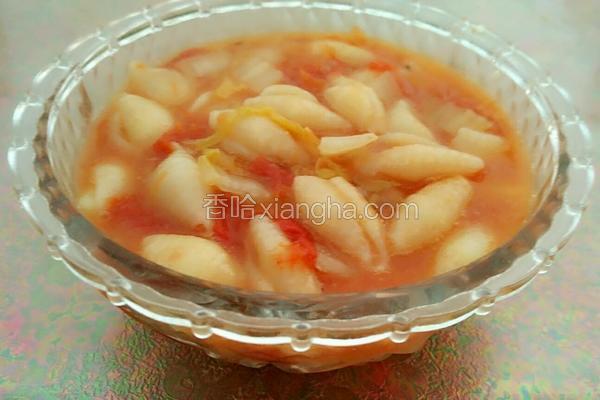 番茄白菜贝壳羹