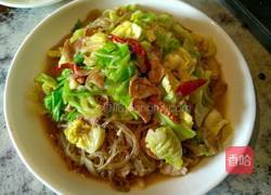 包菜粉条肉的做法图解4