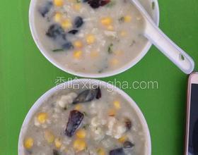 玉米皮蛋粥