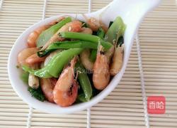 菜心炒河虾的做法图解6