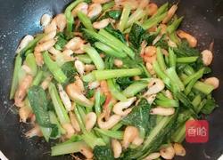 菜心炒河虾的做法图解5