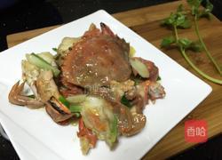 姜葱炒蟹的做法图解4