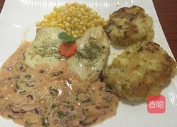 巴马臣干酪烤鸡排配土豆饼的做法图解11