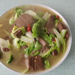 青菜烩鸭血的做法[图]