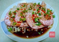 金针菇粉丝蒸虾的做法图解10