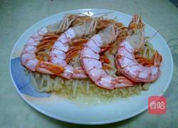 金针菇粉丝蒸虾的做法图解5