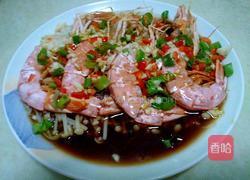 金针菇粉丝蒸虾的做法图解9