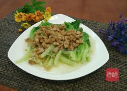 白灼生菜炒肉末的做法图解12