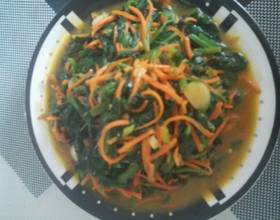 蚝油菠菜胡萝卜丝[图]