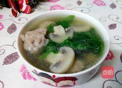 豆苗口蘑肉丸汤的做法图解7