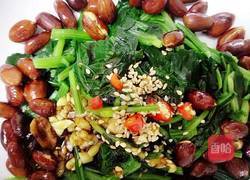 凉拌菠菜花生米的做法图解4