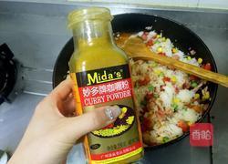 蒜香鸡肉咖喱炒饭的做法图解11