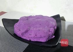 豆沙紫薯麻球的做法图解2