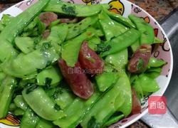 荷兰豆炒腊肠的做法图解5