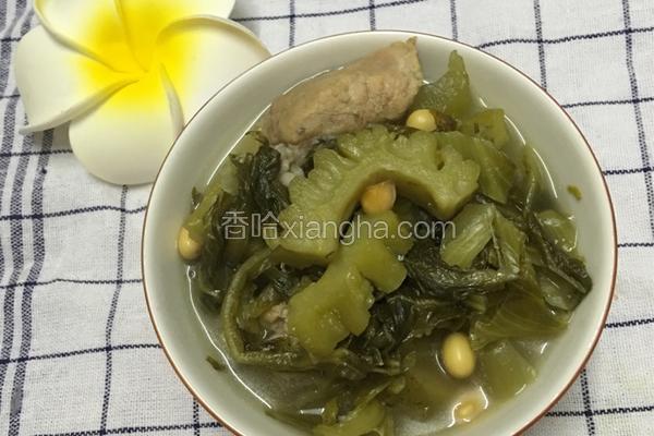 客家排骨咸菜苦瓜煲