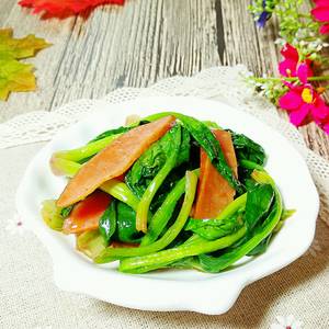 菠菜香肠小炒