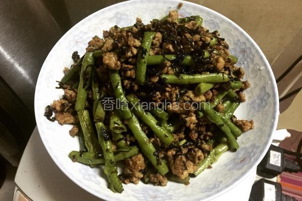 橄榄菜肉碎炒豆角