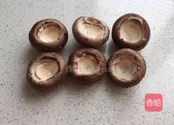 油菜酿香菇的做法图解1