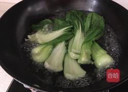 油菜酿香菇的做法图解5