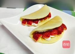 草莓夹心松软荷苞饼的做法图解9