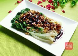 蒜香肉沫淋小白菜的做法图解8