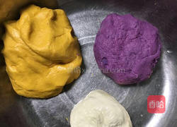 南瓜紫薯礼品豆沙包的做法图解4