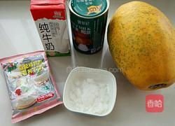 木瓜椰奶冻的做法图解1