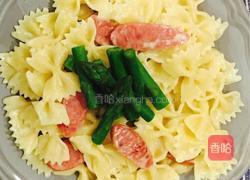 起舞弄清影——芦笋奶油香肠蝴蝶面 配 南瓜浓汤的做法图解4