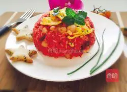 Beet Fried Rice/Illustration of how to retain the color of spring 8
