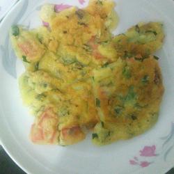 火腿韭菜鸡蛋饼。的做法[图]