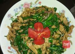蒲公英炒肉的做法图解3