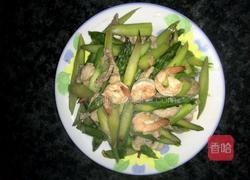 瘦肉鲜虾炒青芦笋的做法图解4