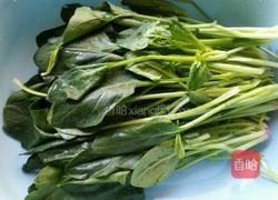 凉拌菠菜花生米的做法图解1