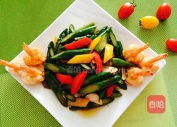 虾仁青椒炒芦笋的做法图解8
