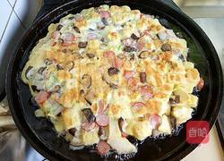 馒头丁鸡蛋饼的做法图解4