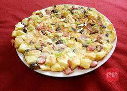 馒头丁鸡蛋饼的做法图解6