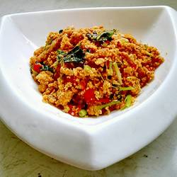 鱼籽炒香菜的做法[图]