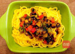 彩椒酱茄子卤面的做法图解10