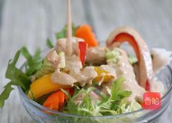 苦苣杂蔬色拉（自制蒜泥花生酱）的做法图解4