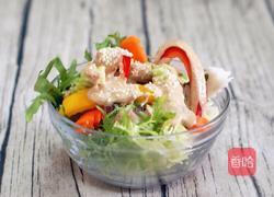 苦苣杂蔬色拉（自制蒜泥花生酱）的做法图解5