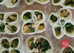 冰皮韭菜鸡蛋干贝锅贴的做法图解9