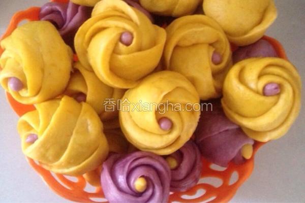 紫薯，南瓜玫瑰馒头