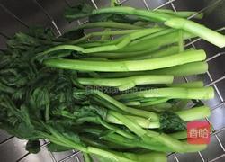 素炒菜心的做法图解2