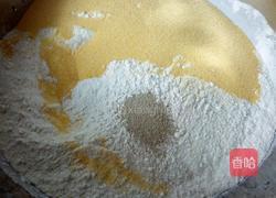 玉米面白面发糕的做法图解2