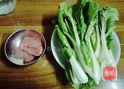 小白菜炒肉丝的做法图解2